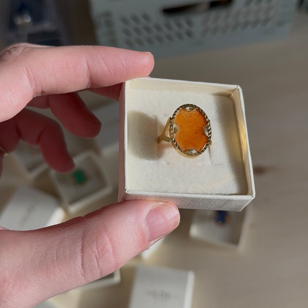 Solar - Ring - Jade orange