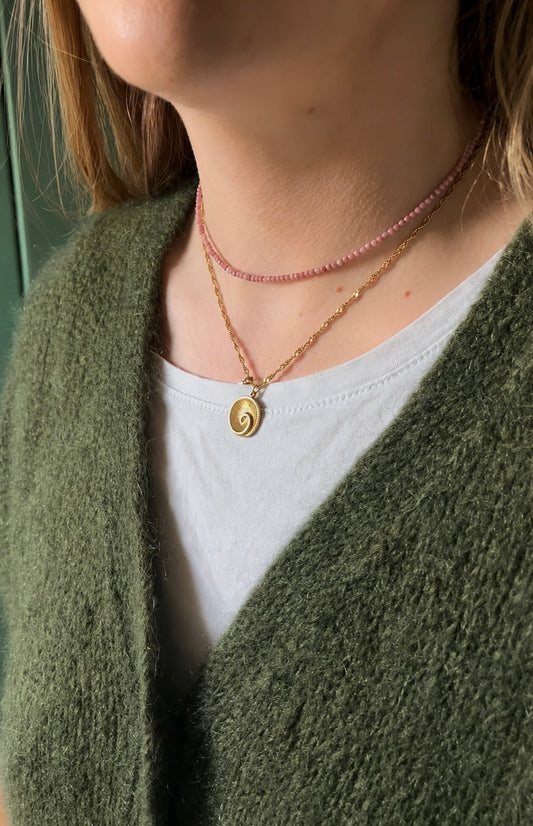 Mini Luce - Jaspe rose Necklace
