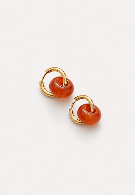 Lily hoops - Cornaline