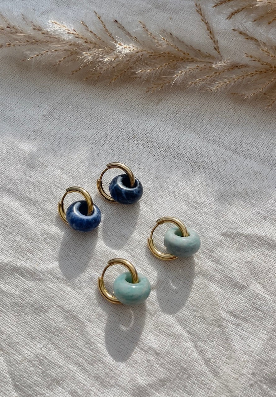 Lily hoops - Amazonite