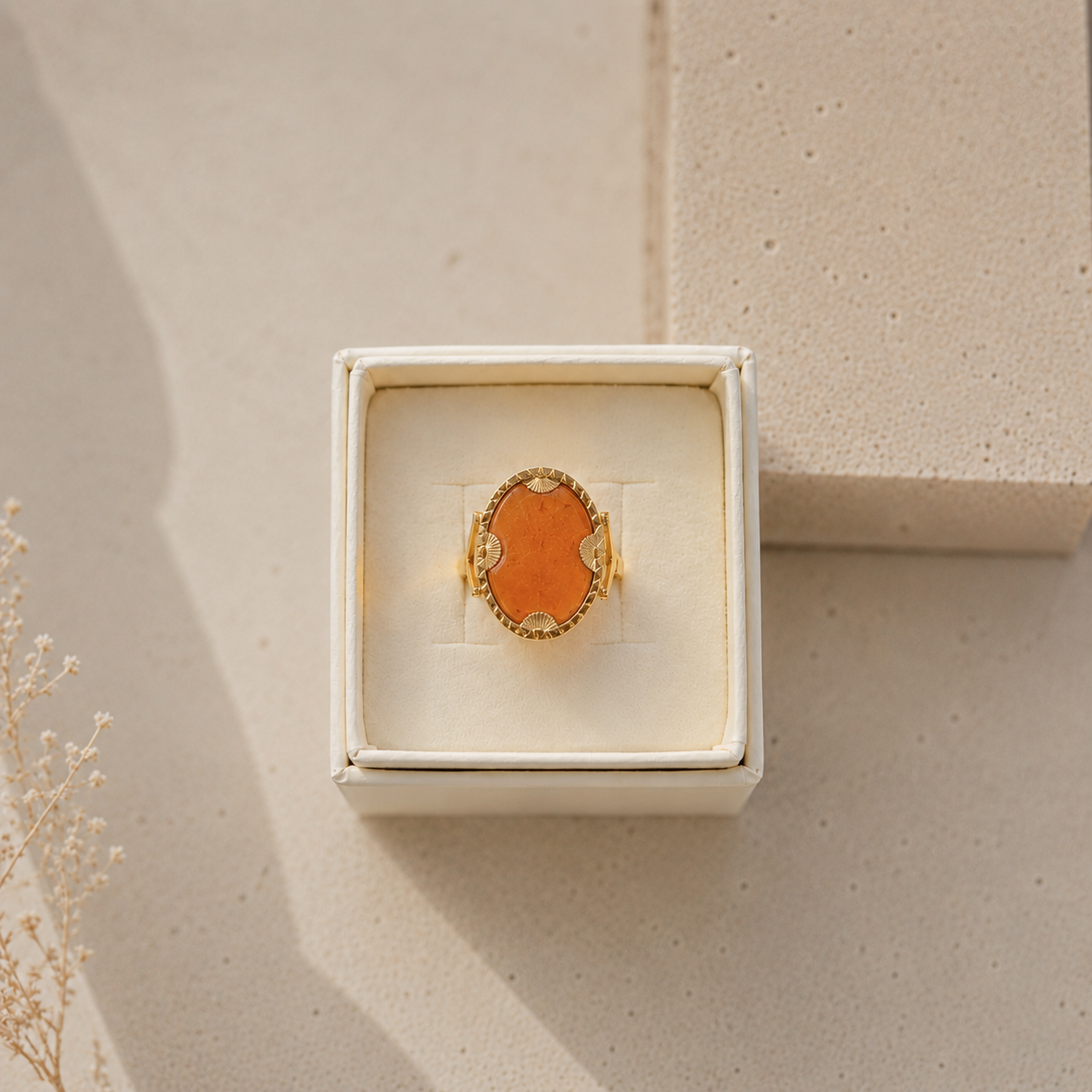 Solar - Ring - Jade orange