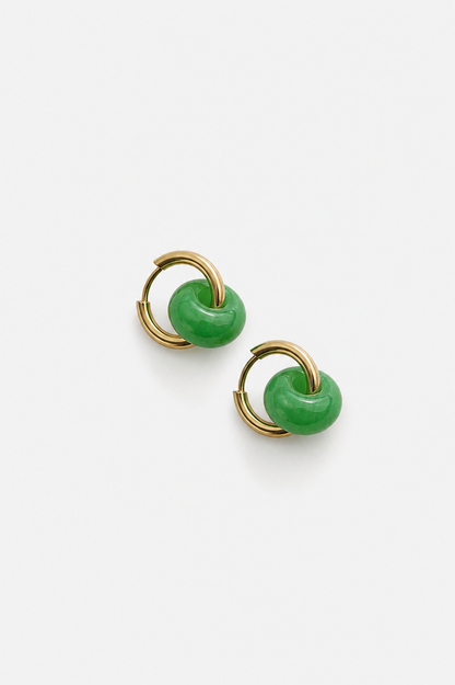 Lily hoops - Jade vert
