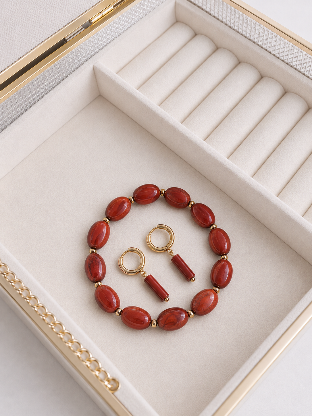 Marta - Bracelet - Jaspe rouge
