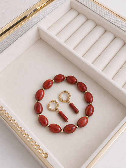Marta - Bracelet - Jaspe rouge
