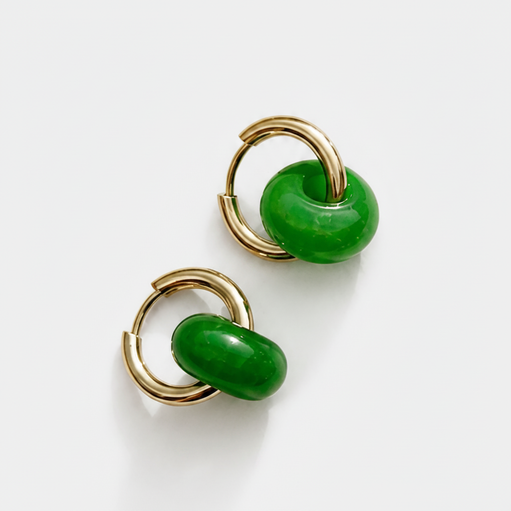 Lily hoops - Jade vert