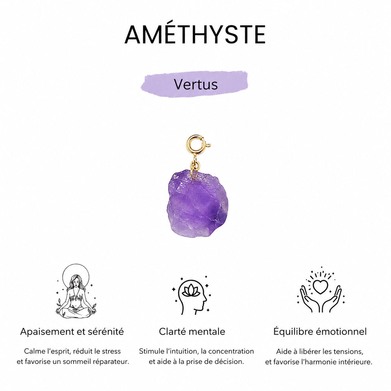 Améthyste - Pierre brute Clipz